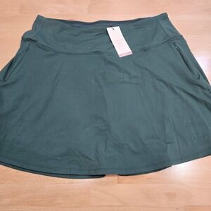 Calia Women's Eagle Golf Skort Dark Evergreen XXL High Rise 16" Length Athletic